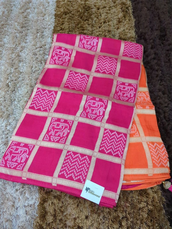 Dala Weaving Sares - pink colour orange