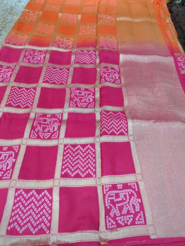 Dala Weaving Sares - pink colour orange