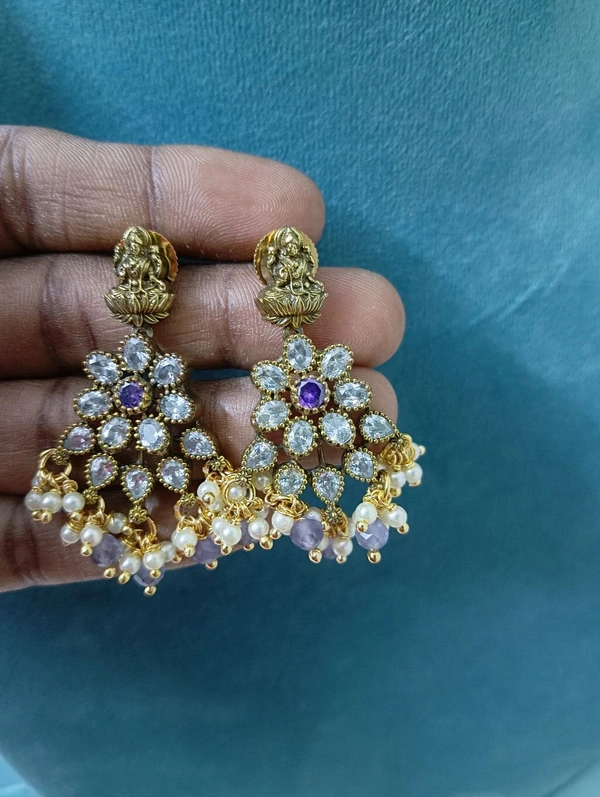 Victorian Earrings  - violet