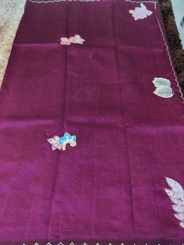Pure Hand Loom Mangalagiri  With Designer Blouse - Purple 17