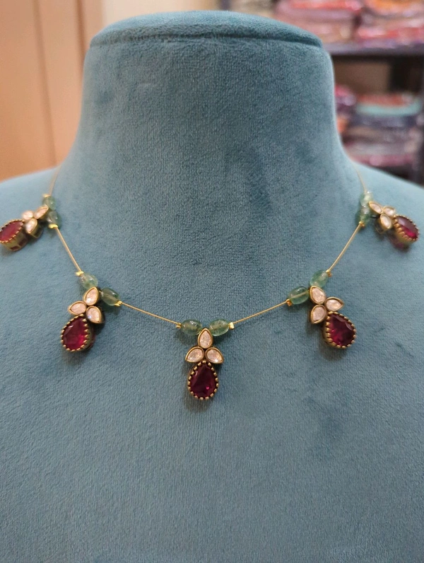 Invisible Chains With Mossanite Pendents - Vz, pink
