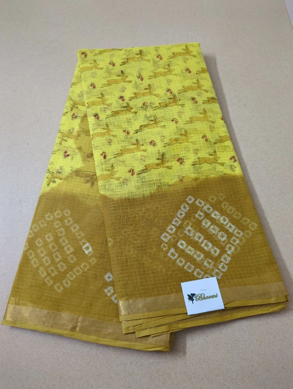 Pure Cotton Kota  - Yellow