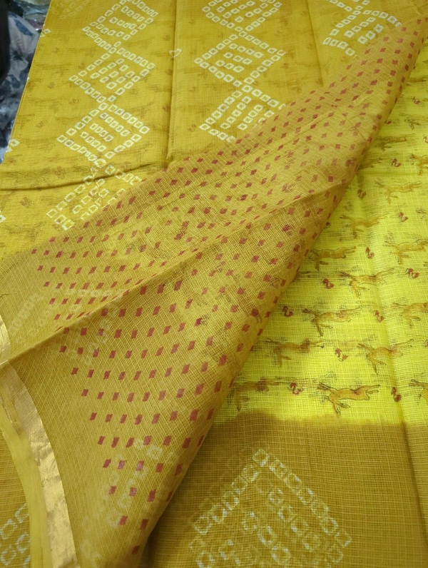 Pure Cotton Kota  - Yellow