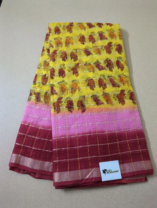 Pure Cotton Kota Checks - Gold