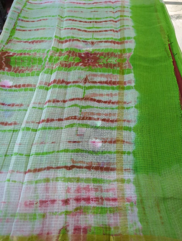 Pure Cotton Kota With Hand Painted - Green