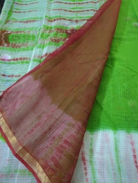 Pure Cotton Kota With Hand Painted - Green