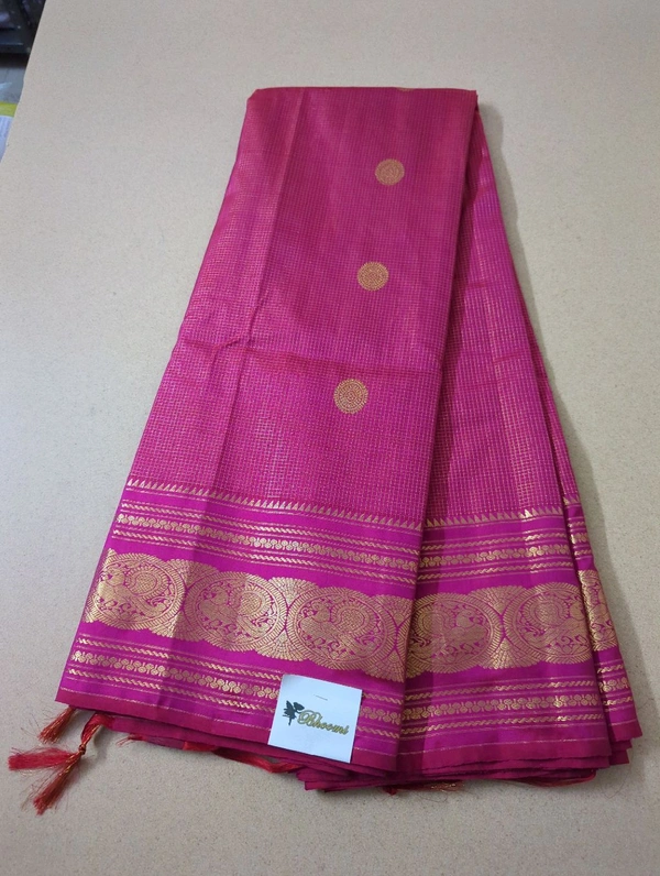 Pure Handloom Kanchi Aarani Pattu - pink