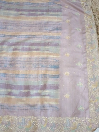 Tusser Embroidary  - Blue Chalk