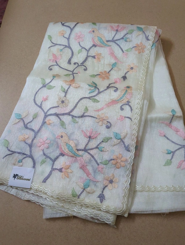 Soft Tissue  Embroidery  - Cream