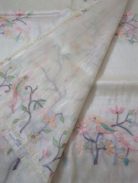 Soft Tissue  Embroidery  - Cream