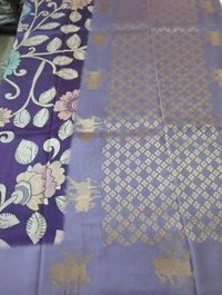 Soft Tusser Mushru - Electric Violet