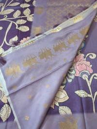 Soft Tusser Mushru - Electric Violet