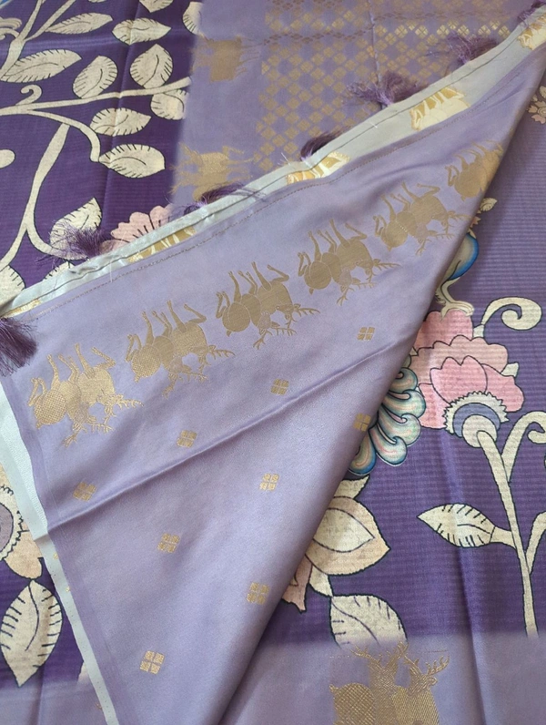 Soft Tusser Mushru - Electric Violet