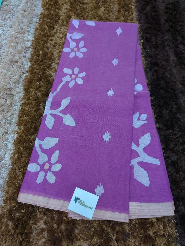 Handloom Cotton Jamdhani - Purple