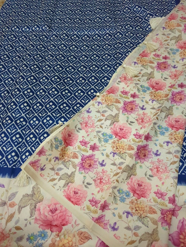 Soft Chiniya Printed - Navy Blue
