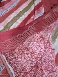 Pure Mushru With Block Print - Maroon 1