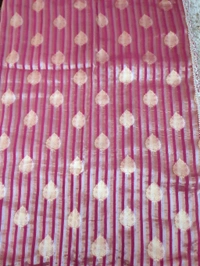 Pure Tissue Designer With Handwork  - Brick Red