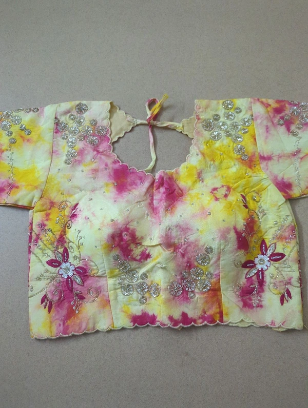 Soft Russian With Desiner Ready Made Blouse  - Yellow