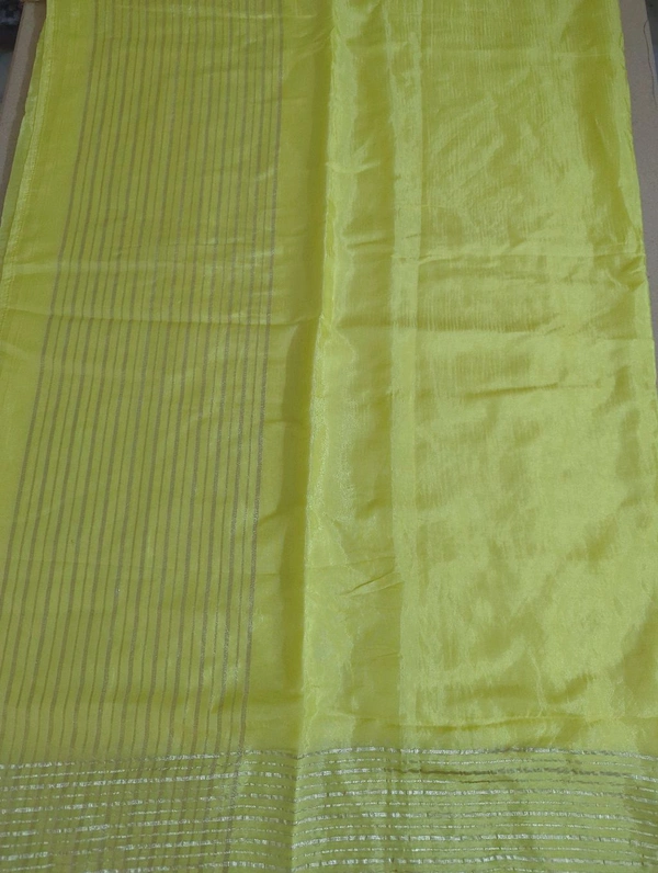 Soft Russian With Desiner Ready Made Blouse  - Yellow