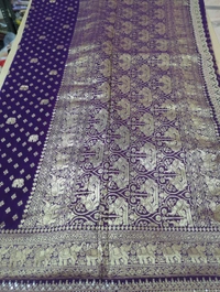 Pure Georgette Work  - Pigment Indigo