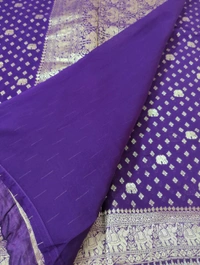 Pure Georgette Work  - Pigment Indigo