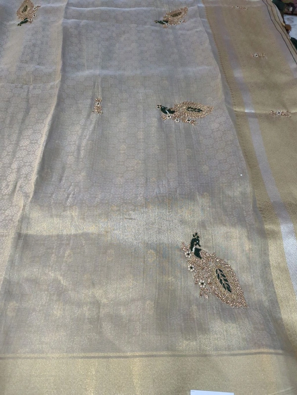 Tissue Brocade - dark green