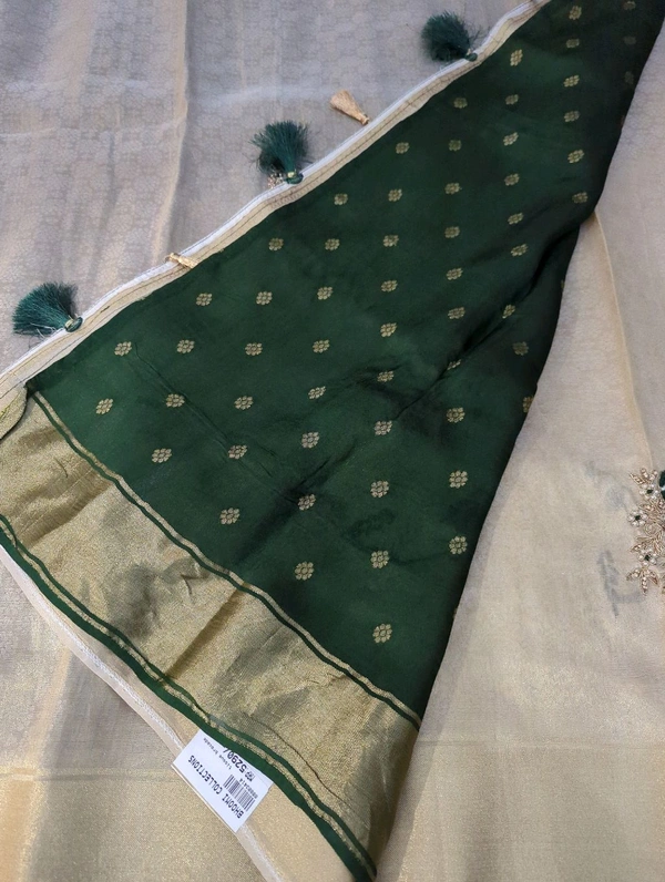 Tissue Brocade - dark green