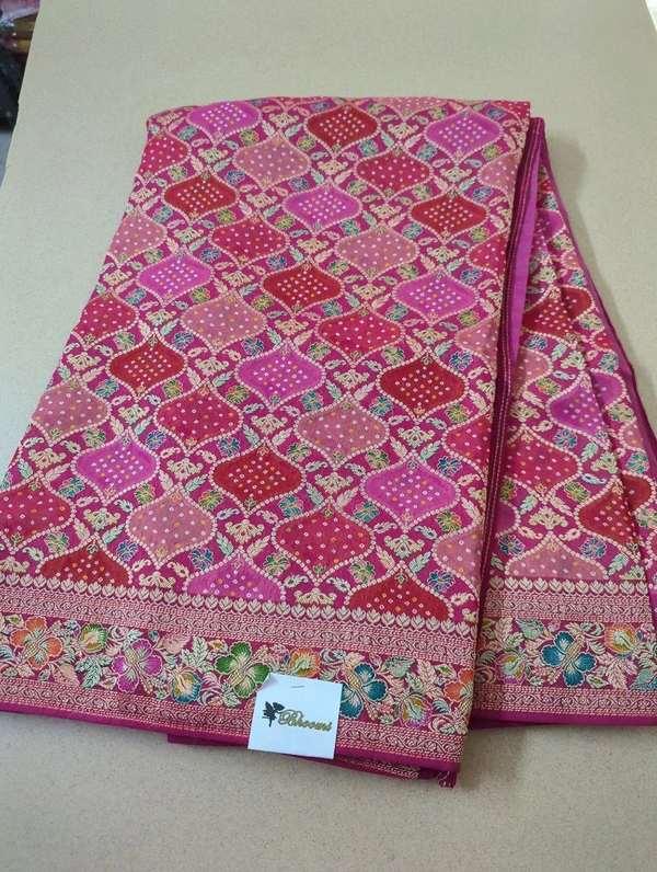 Pure Georgette Rang kart  - pink