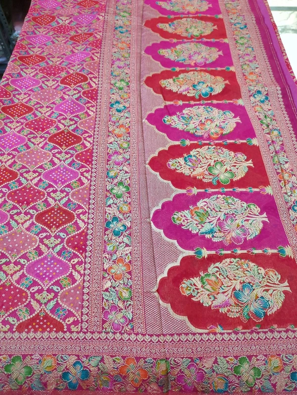Pure Georgette Rang kart  - pink