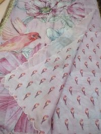 Silk Kota Work  - Pink Lace