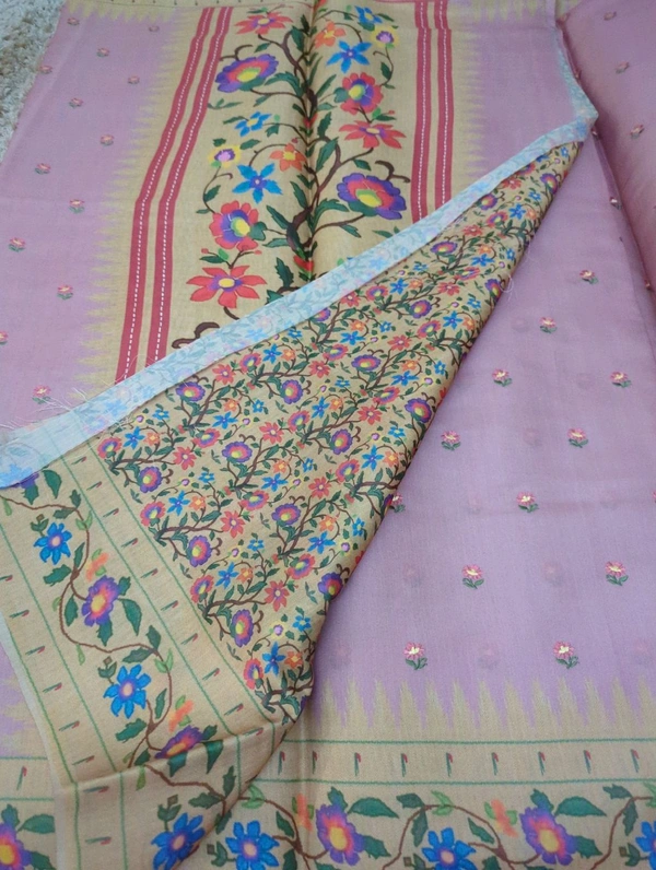 Soft Satin Tussar  - Lilac