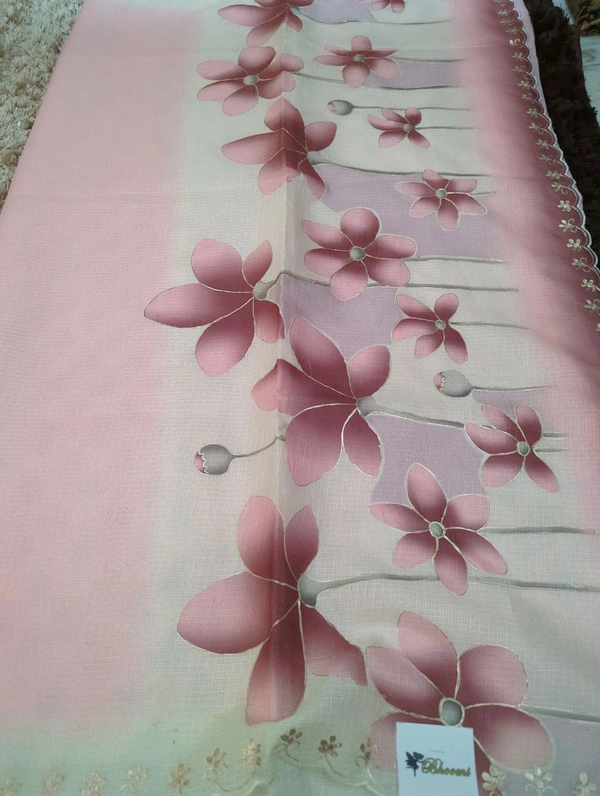 Kota With Pita Work - Solid Pink