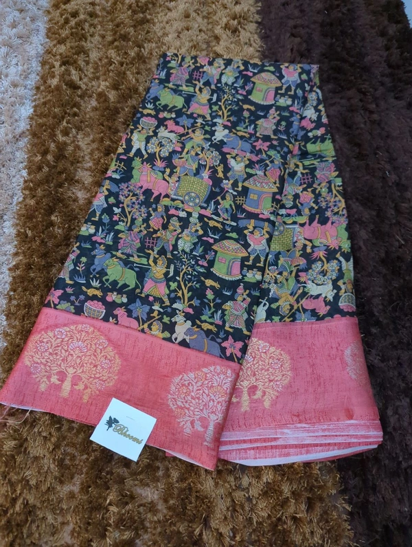Soft Crepe With Weaving  - Black