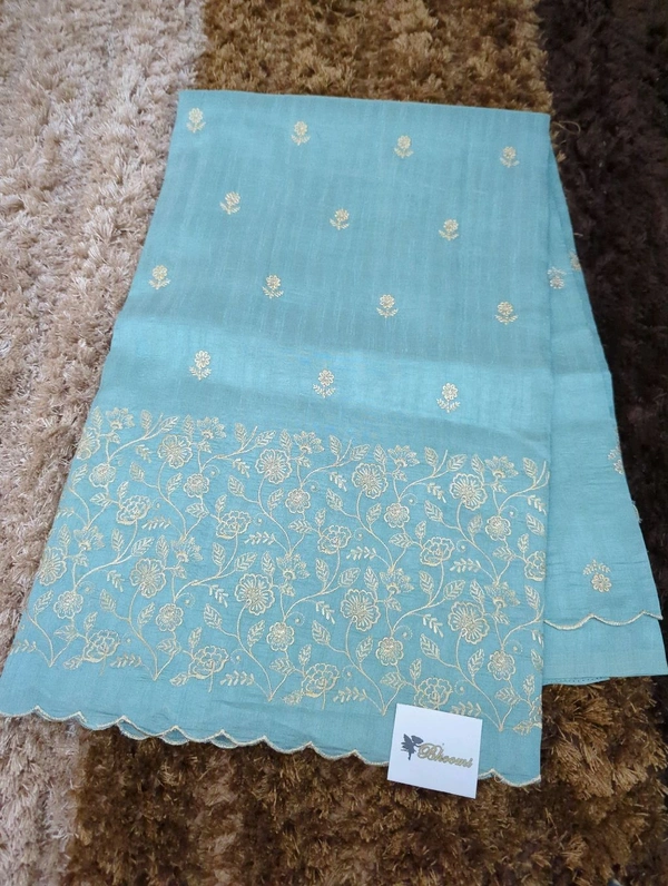 Tusser Embroidery  - Jungle Mist
