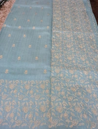 Tusser Embroidery  - Jungle Mist