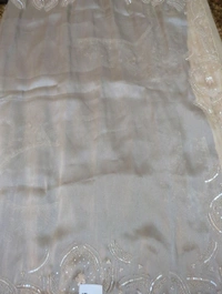 Georgette Tissue With Maggam Work - Silver