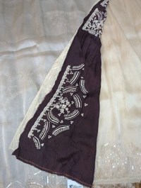 Georgette Tissue With Maggam Work - Silver