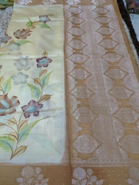 Mango Tusser Hand-painted  - Cream
