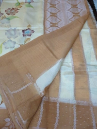 Mango Tusser Hand-painted  - Cream