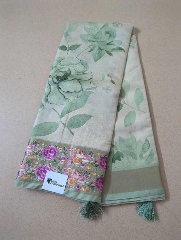 Soft Dupian With Embroidery  - green