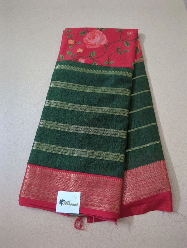 Semi Mysore Crepe  - green 2