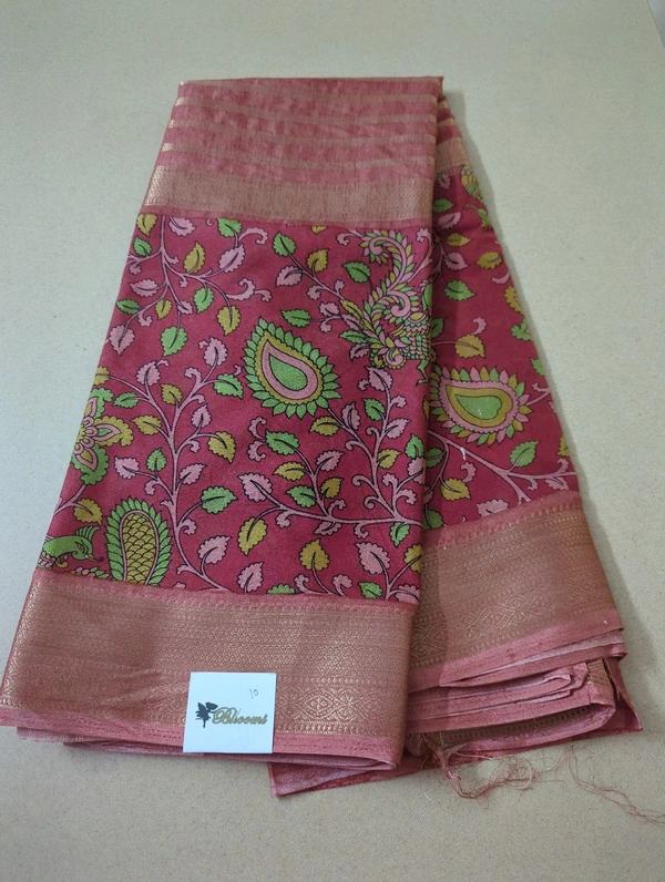 Semi Mysore Crepe  - Red Orange 10