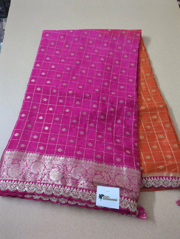 Pure Chinnon With Work - pink