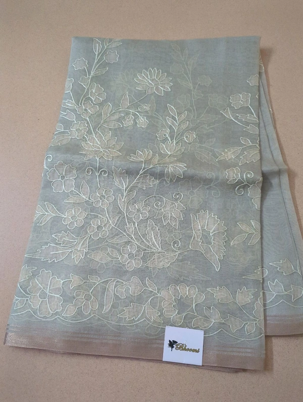 Silk Organza Designer  - green