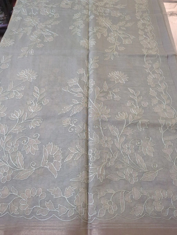 Silk Organza Designer  - green