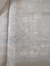 Silk Organza Designer  - Bone