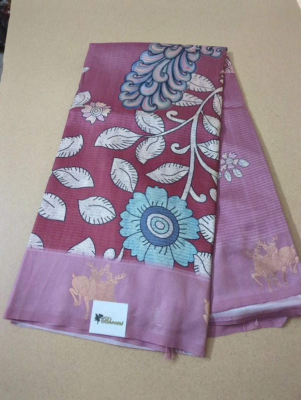Soft Tusser Mushru - Bright Red