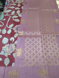 Soft Tusser Mushru - Bright Red