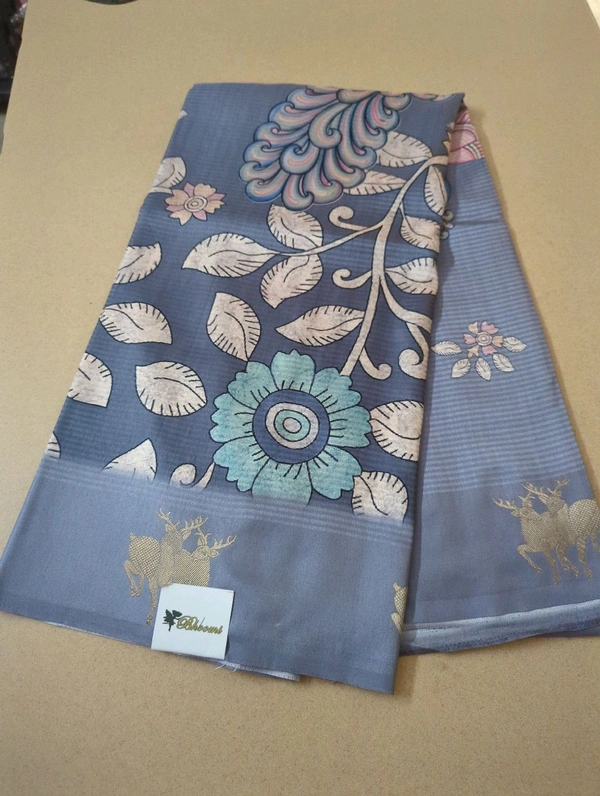 Soft Tusser Mushru - blue