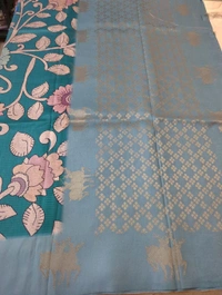 Soft Tusser Mushru - Teal